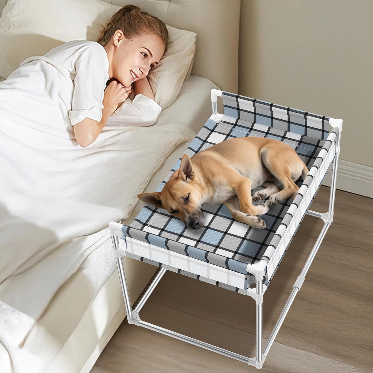 bedside-cosleeper-dog-bed-with-guardrail-3-fence-height-elevated-bed-dog-extension-attached-to-human-bed-for-medium-dog-cat-stainless-steel-window-perch-lounge-elevated-sleeper-hammock-furniture