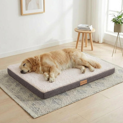 Patas Lague Orthopedic Dog Bed Large Sized Dog 36''X24'',Soft Waterproof Egg Crate Foam Medium Pet Crate Beds Mat with Removable Washable Cover and Non-Slip Bottom, Black22