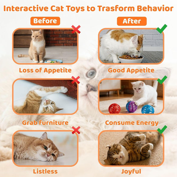 35Pack Cat Toys for Indoor Cats, Interactive Cat Toys with Catnip Toy, Kicker Toy, Crinkle Balls, Cat Ball Toy, Cat Spring Toy, Cat Chew Toy for Adult Cats & Kitten6