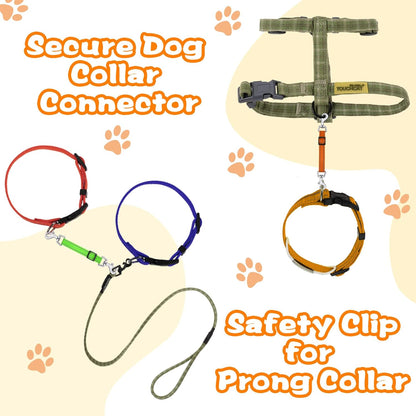 Saintrygo 5 Pcs Safety Dog Collar Clips Prong Collar Backup Clips Adjustable Reflective Nylon Harness Connector Metal Double Ended Backup Clasp for Harness Pet(Bright Color)4