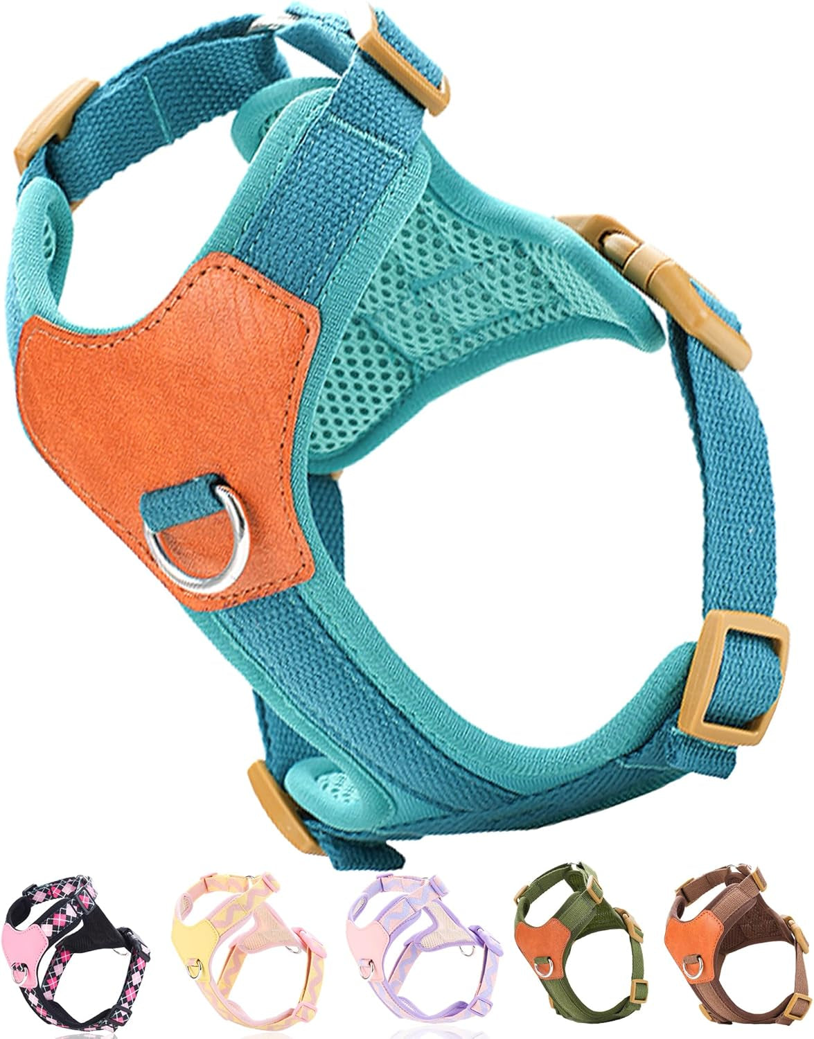 green-xs-dog-harness-for-small-dogs-no-pull-dog-harness-with-2-leash-clips-puppy-harness-dog-vest-harnessgreen-xs