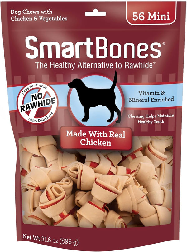 Smartbones Mini Bones with Real Peanut Butter 56 Count, Rawhide-Free Chews for Dogs18