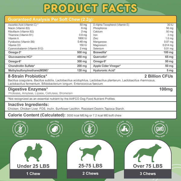 NATURE TARGET Multivitamin for Dogs, 120 Soft Chews, Chicken Flavor | with MSM & Glucosamine, Omegas 3 & 6, & Probiotics for Digestive Health, Joint Support, Skin & Coat, Immune & Overall Health6
