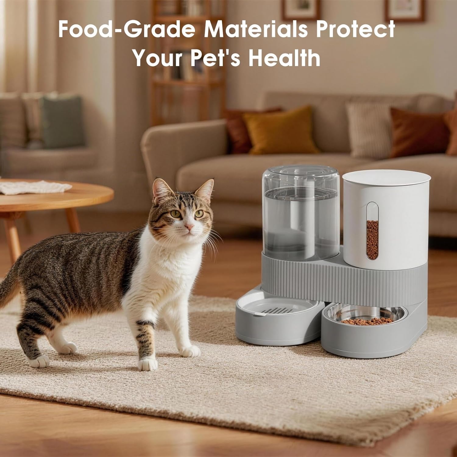 2-in-1-automatic-gravity-cat-dog-feeder-and-water-dispenser-with-304-stainless-steel-bowls-360-degree-rotatable-auto-food-with-2-specialized-brushes-for-small-medium-pet-dog-puppy-kitten-gray