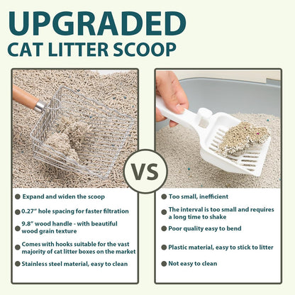 Cat Litter Scoop, Kitty Metal Scooper with Hook and Hole, Non Stick | Stainless Steel Kitten Poop Lifter, Durable & Heavy Duty Sifter, Easy to Clean, Saves Time, for Litter Box7