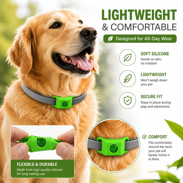 Dog Collar, Adjustable Dog Collar Holder Small Medium Large Dogs | Waterproof Dog Collar Silicone Dog Airtag Holder with 2Pcs Refills5