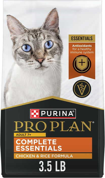 Purina Pro Plan Senior Cat Food Dry 7+ Complete Essentials Chicken and Rice Formula - 3.5 Lb. Bag1
