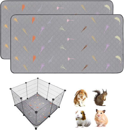 2Pcs Guinea Pig Cage Liners,Guinea Pig Fleece Cage Liners24''X48'' Super Absorbent Washable Pee Pads Reusable for Rabbit Hamster Chinchilla19