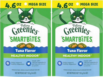 Greenies Feline Smartbites Healthy Indoor Cat Treats, Tuna, 16 Oz | Veterinarian-Recommended, Fiberblend Formula, Supports Digestion, under 2 Cal per Treat, Natural Ingredients, Dual Texture13