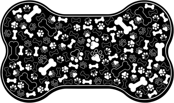 Dog & Cat Food Mat Bone Shaped Pet Feeding Mat Quick Absorb Water Bowl Placemat with Rubber Backing Indoor Floor Stain Resistant Pet Accessory Supplies (Light Pink Small, 12X18 Inches)15