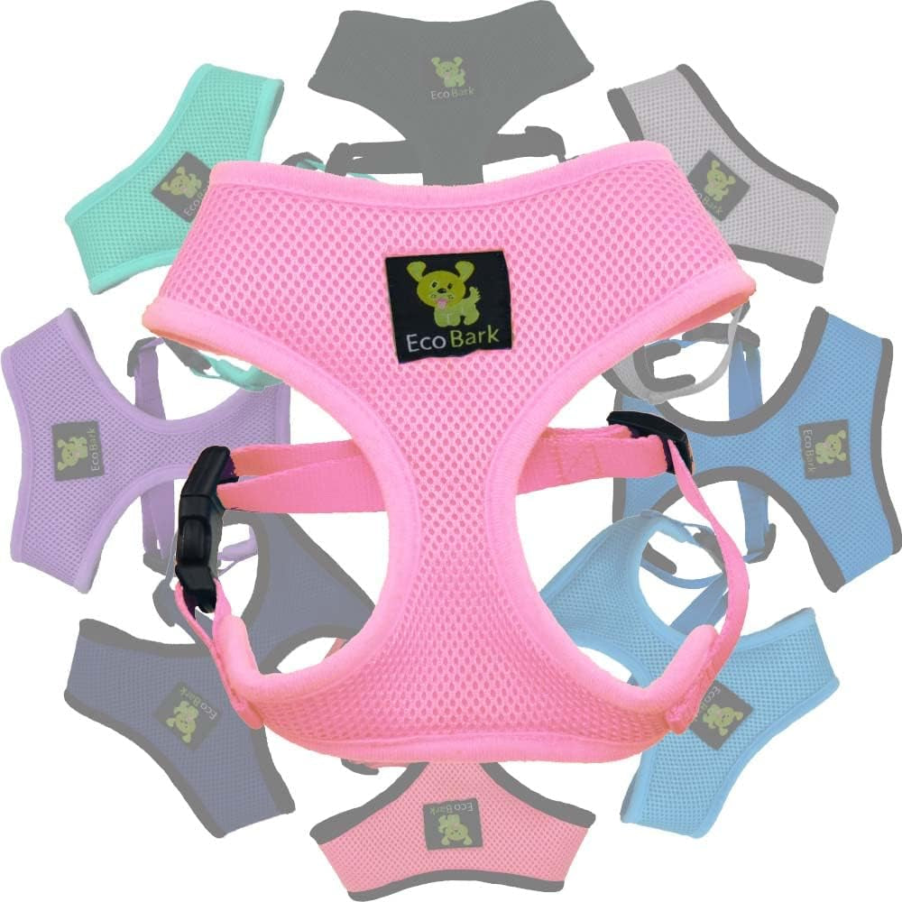 ecobark-dog-harness-soft-mesh-over-the-head-vest-harness-red-small-luxurious-eco-friendly-no-pull-no-choke-design-padded-breathable-body-halter-anti-rub-for-puppy-toy-small-breeds