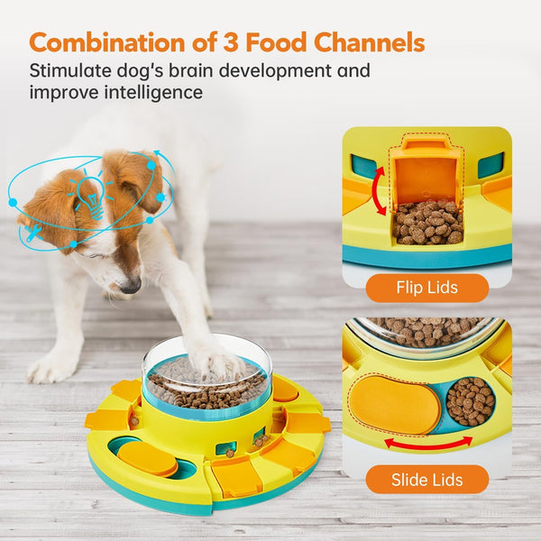Potaroma Dog Puzzle Toy 2 Levels, Slow Feeder, Pup Food Treat Feeding Dispenser for IQ Training and Entertainment for All Breeds 4.2 Inch Height | Pup IQ Training and Entertainment for All Breeds 4.2 Inch Height3