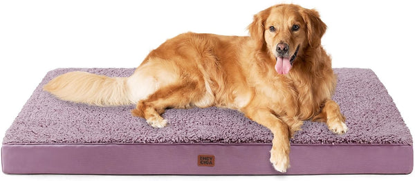 EHEYCIGA Orthopedic Dog Bed Large with Removable Washable Cover,Grey,41X27 | Egg Crate Foam Support,Durable Oxford Fabric,Non-Slip Bottom,Machine Washable,Soft Waterproof Plush Pet Bed Mat for Crate71