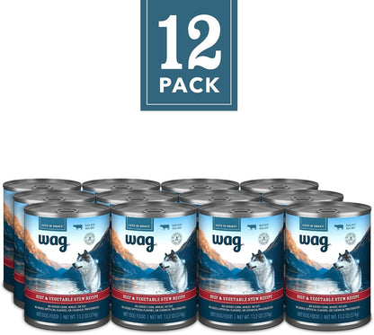 Amazon Brand - Wag Stew Canned Dog Food, Beef & Vegetable Recipe, 13.2 Oz Can (Pack of 12)2