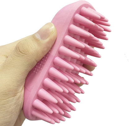 Pet Silicone Shampoo Brush for Long & Short Hair Medium Large Pets Dogs Cats,Shower Wash Curry Brush,Dog Hair Products Accessories Dog Back Massage for Long & Short Hair Small Large Pets Dogs(Green)9