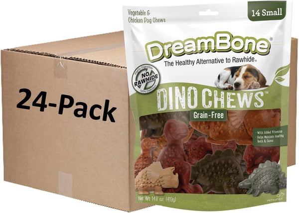 Dreambone Chicken Dinochews Dog Treats, Daily Rawhide-Free Chew, Digests Safely and Completely, with Real Protein, Chicken and Veggies, 14 Count11