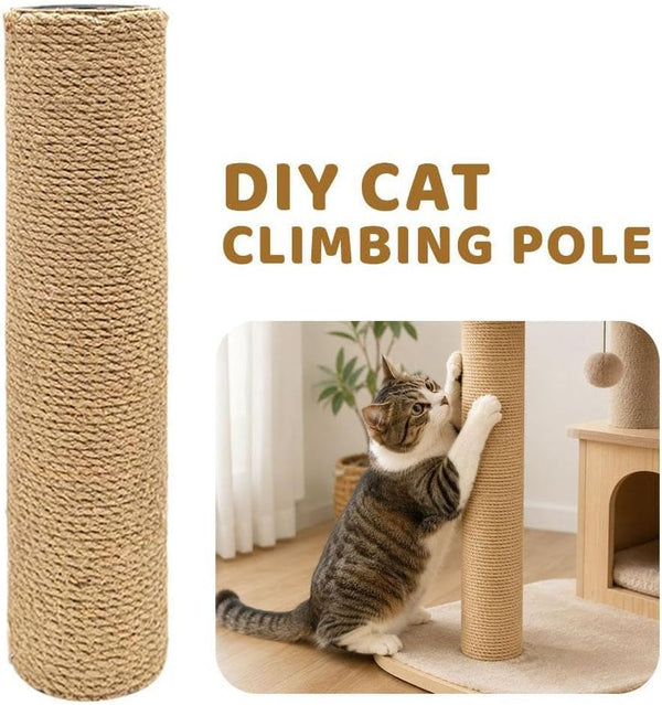 Cat Scratching Post Replacement - 12.2 Inch Sisal Replacement Post with M8 Screws, DIY Cat Tree Accessories for Indoor Kitten Furniture Repair, Natural Sisal Rope Pole (Yellow)2