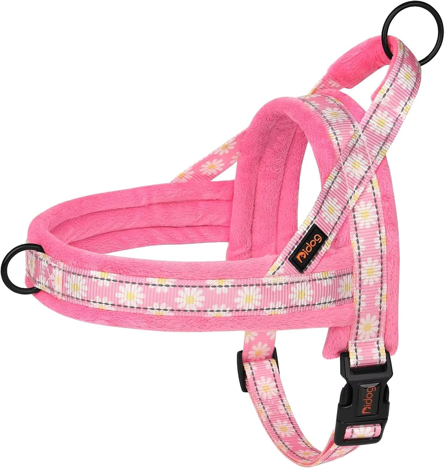 didog-no-pull-dog-harness-for-small-medium-dogs-floral-print-purple-s-soft-flannel-padded-quick-fit-easy-on-and-off-night-safty-adjustable-reflective-for-walking-and-training-chest-19-22