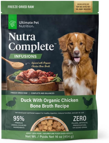 ULTIMATE PET NUTRITION Nutra Complete, 100% Freeze Dried Raw Veterinarian Formulated Dog Food with Antioxidants Prebiotics and Amino Acids (1 Pound, Beef)18