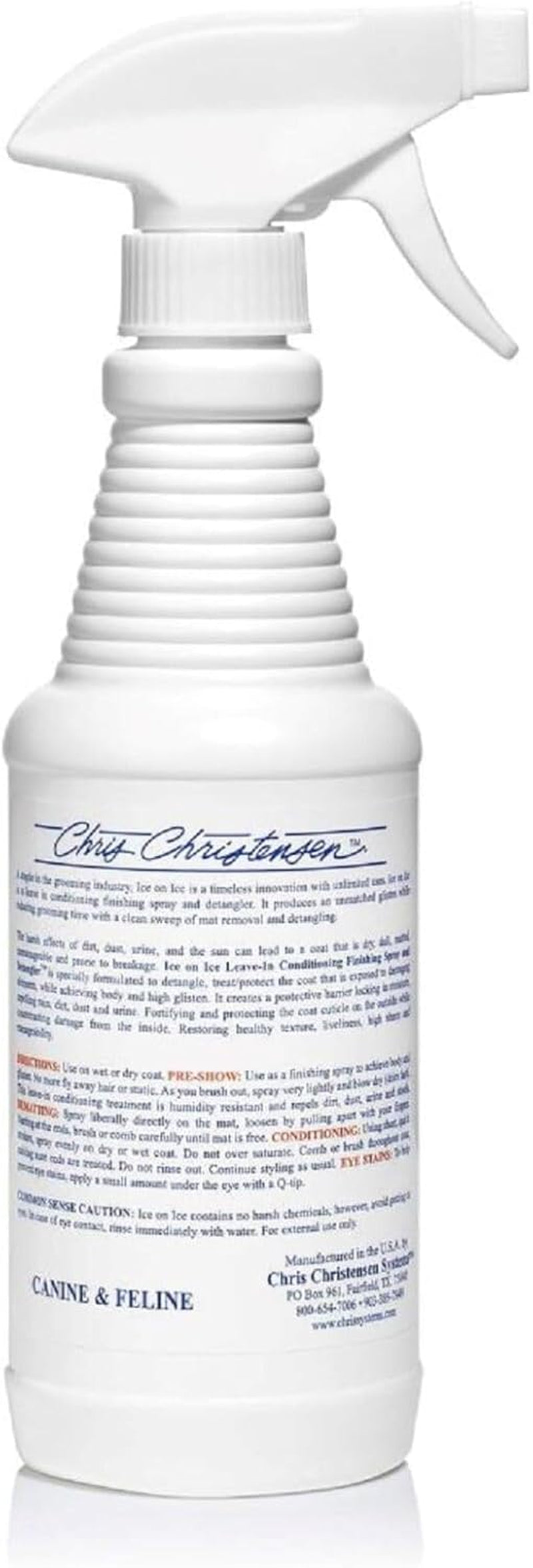 chris-christensen-ice-on-ice-detangler-and-finishing-dog-spray-groom-like-a-professional-ready-to-use-helps-brush-comb-glide-through-coat-conditions-no-residue-all-coat-types-made-in-usa-16-oz