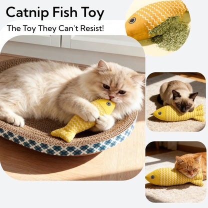 Cat Scratcher Bed with Toys, 4 Pack Oval Cat Scratcher Cardboard, Indoor Cat Scratch Bowl, Large Pad Cat Scratching Board with Catnip Fish Toy & Feather Wand for Furniture Protector L(17.5"X12.6"X3")7