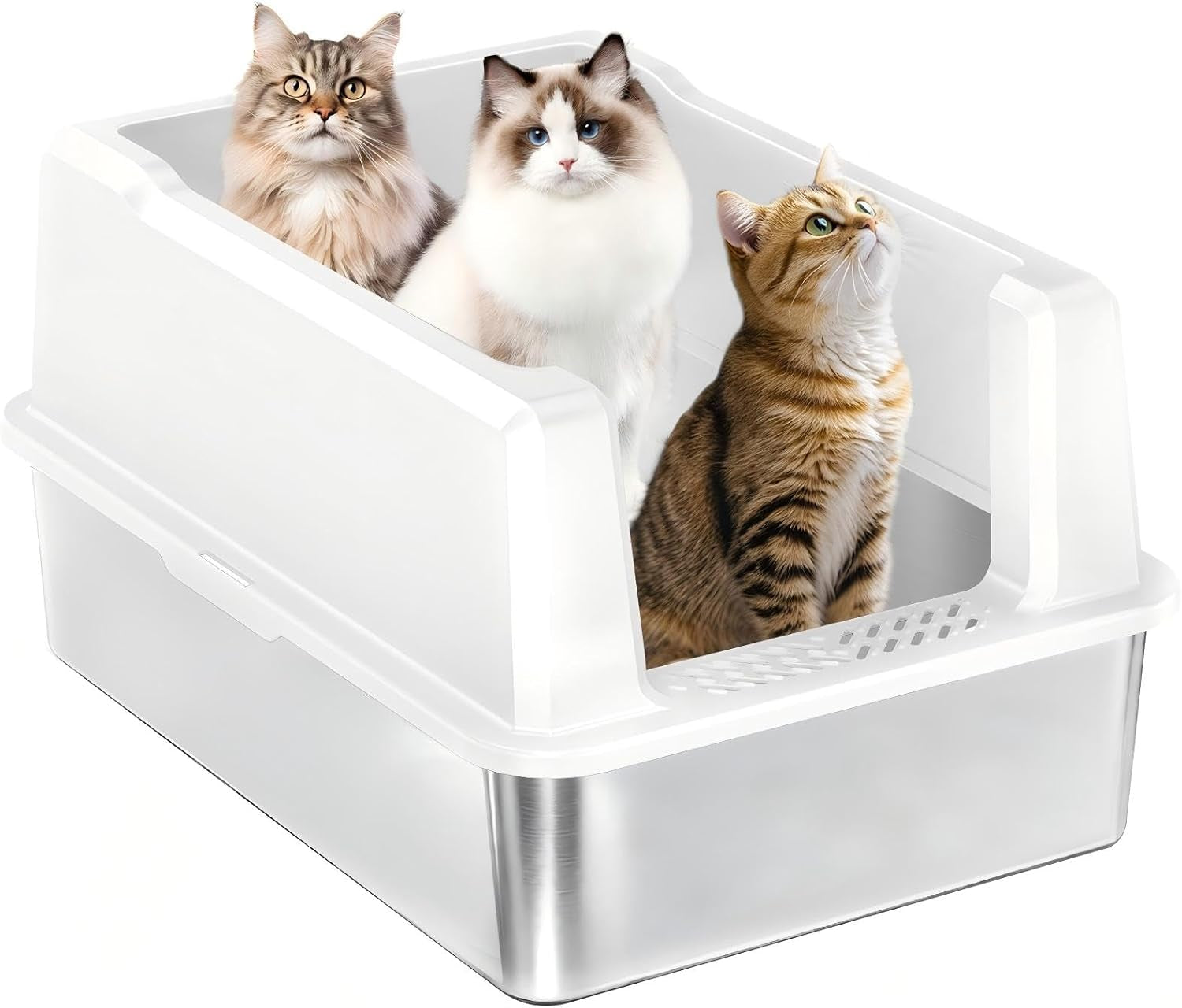stainless-steel-cat-litter-box-11-8-high-sides-for-litter-scatter-urine-spray-control-easy-to-clean-non-stick-litter-pan-low-entry-for-kittens-small-cats-compact-space-saving-design