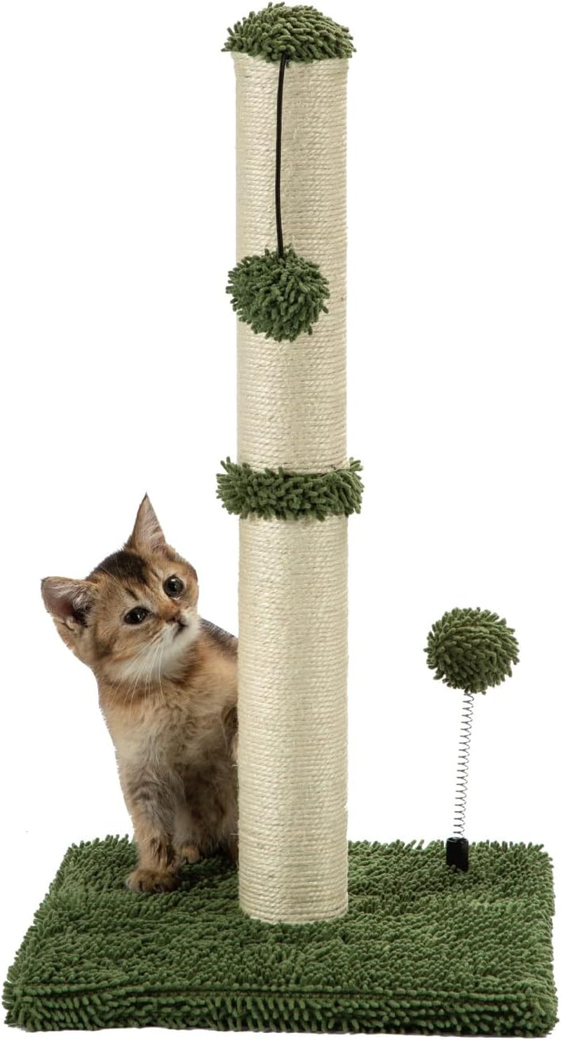 mecool-cat-scratching-post-premium-basics-kitten-scratcher-sisal-scratch-posts-with-hanging-ball-22in-for-kittens-or-smaller-cats-22-inches-for-kitten-beige