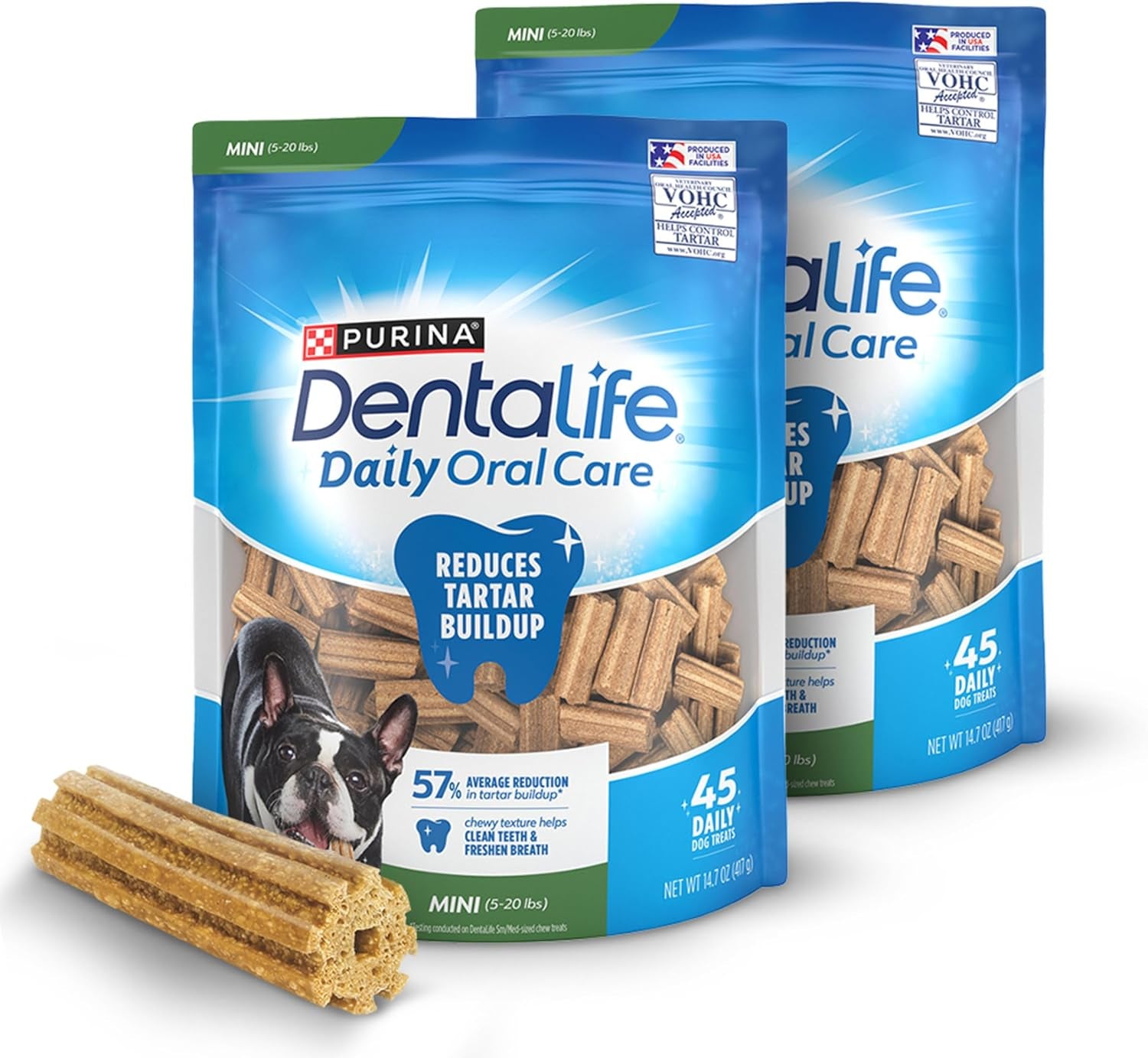 dentalife-daily-oral-care-dog-treats-for-small-dogs-5-20-lbs-chewy-dental-treat-to-freshen-breath-and-fight-tartar-chicken-flavor-14-7-oz-each-45-chews-each-90-total-chews-45-ct-pouch