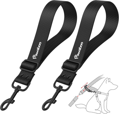 Pawaboo Dog Seat Belt for Car, with 360° Hook，20 In, Chew-Proof, Black | Adjustable Nylon & PVC Dog Car Safety Restraint, Dog Seat Belt Leashes for Cars, Universal Pet Safety Belts8