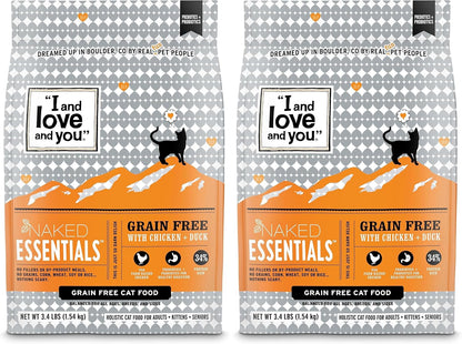I and Love and You Naked Essentials Dry Cat Food - Salmon + Trout - Grain Free, Real Meat, No Fillers, Prebiotics + Probiotics, 3.4Lb Bag18