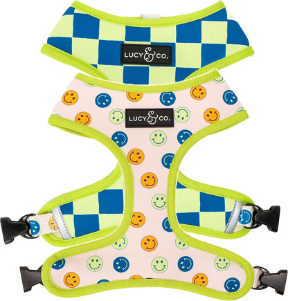 Lucy & Co. Reversible Dog Harness - Water-Repellent Neoprene, Dual-Print Design, Easy Swap Style, Adjustable Comfort Fit - Take a Bow Reversible Harness - Small9