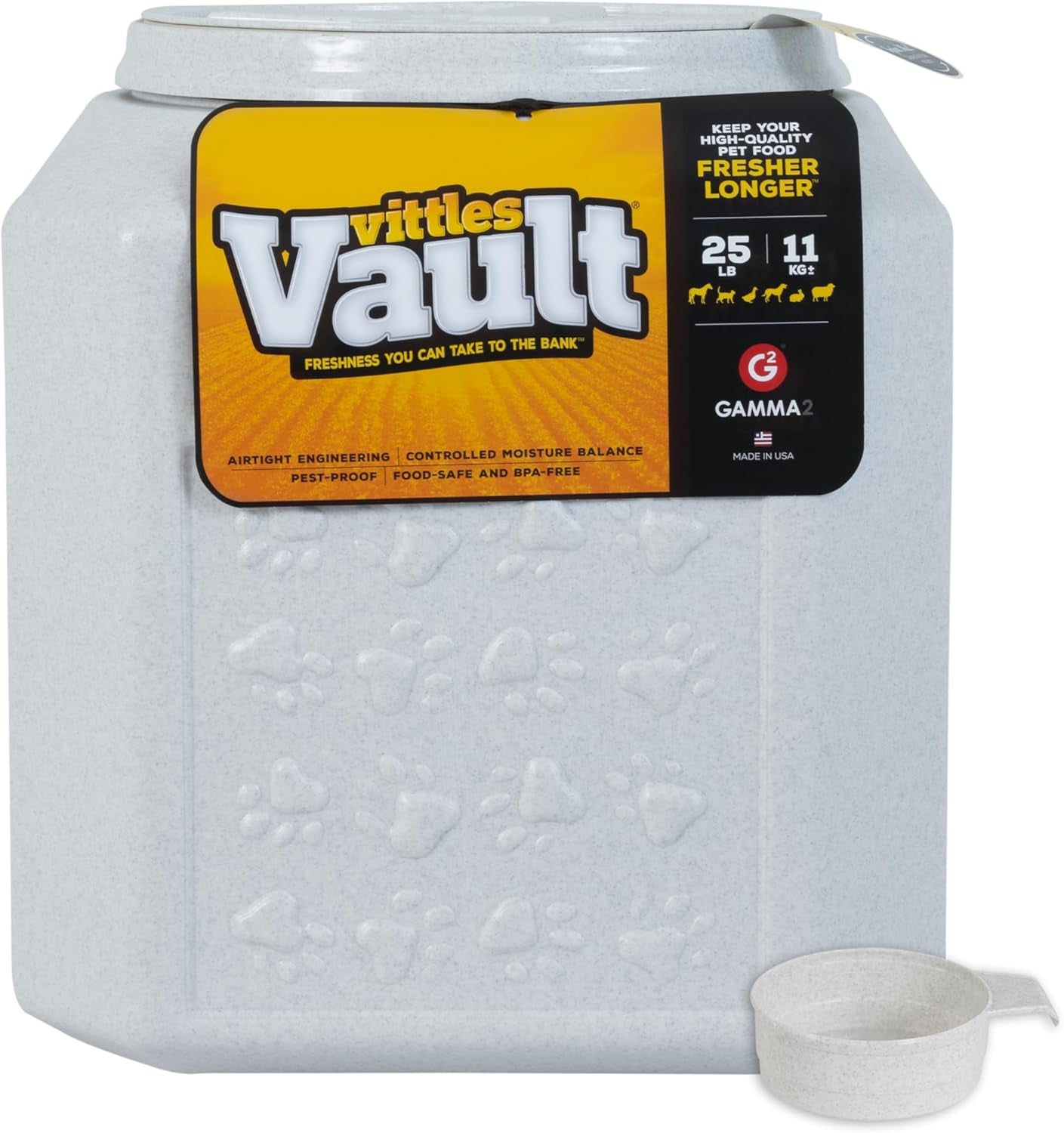 gamma2-vittles-vault-pet-food-storage-containers-sealed-dog-and-cat-food-storage-container-fits-up-to-25lbs-made-in-the-usa-12l-x-13-75h-made-in-usa-12-inch-long-by-13-75-inch-tall-airtight-lid-keeps-kibble-fresh-and-pests-out-a-durable-pantry-bin-design