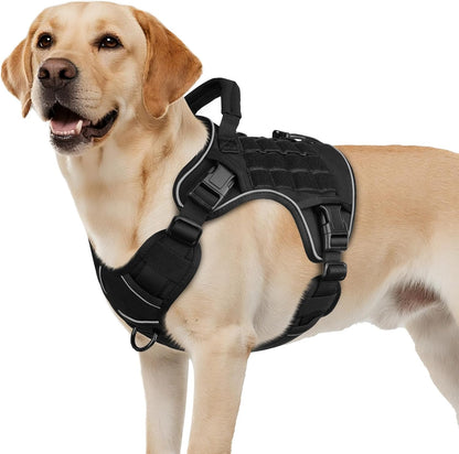 WINGOIN Tactical Dog Harness for Large Dogs, Heavy Duty No Pull Dog Harness with Handle, Adjustable Reflective Military K9 German Shepherd Big Size Dog Vest for Walking, Training, Hunting, Green (L) | with Handle,Adjustable Reflective,Green Military K9 Style,Big Size Dog Vest,For German Shepherd,For Walking Training Hunting40