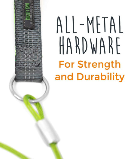 Mighty Paw Dog Leash - anti Biting Pets Leashes - Chew Proof Metal Cable - Ideal for Large Dogs and Teething Puppies - Braided Cord with Padded Handle - Six Foot - Green8