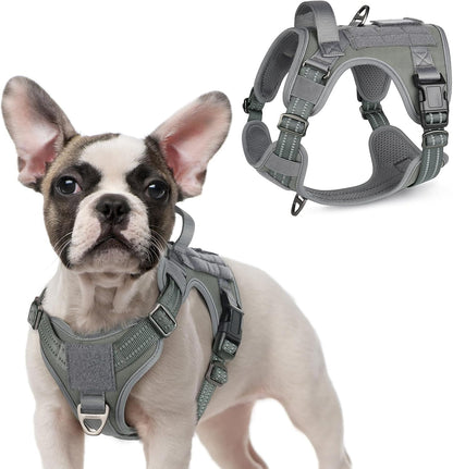 Rabbitgoo Tactical Dog Harness for Large, No Pull Military Service Vest | Molle & Handle, Heavy Duty, Adjustable, Reflective Straps, Easy Control for Training Walking, Black, Large59