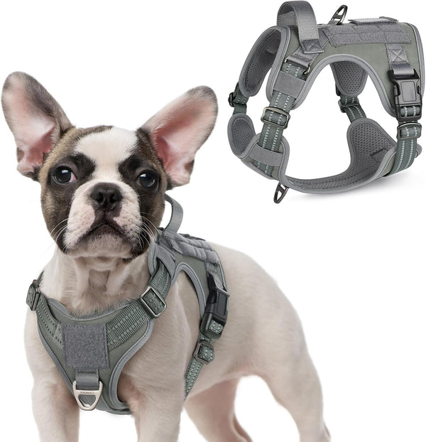 Rabbitgoo Tactical Dog Harness for Large, No Pull Military Service Vest | Molle & Handle, Heavy Duty, Adjustable, Reflective Straps, Easy Control for Training Walking, Black, Large59
