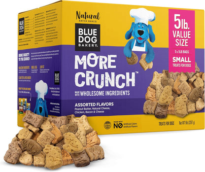 Blue Dog Bakery Natural Dog Treats, More Crunch Large, Assorted Flavors, 18Oz Box, 1 Box24