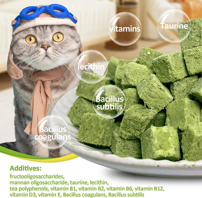 Freeze-Dried Cat Grass Treats with Premium Gourmet Blend - Natural Hairball Control & Gut Health Support for Cats (Chicken Breast Formula, 1.76 Oz)3