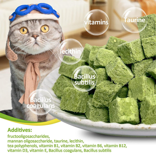 Freeze-Dried Cat Grass Treats with Premium Gourmet Blend - Natural Hairball Control & Gut Health Support for Cats (Chicken Breast Formula, 1.76 Oz)3