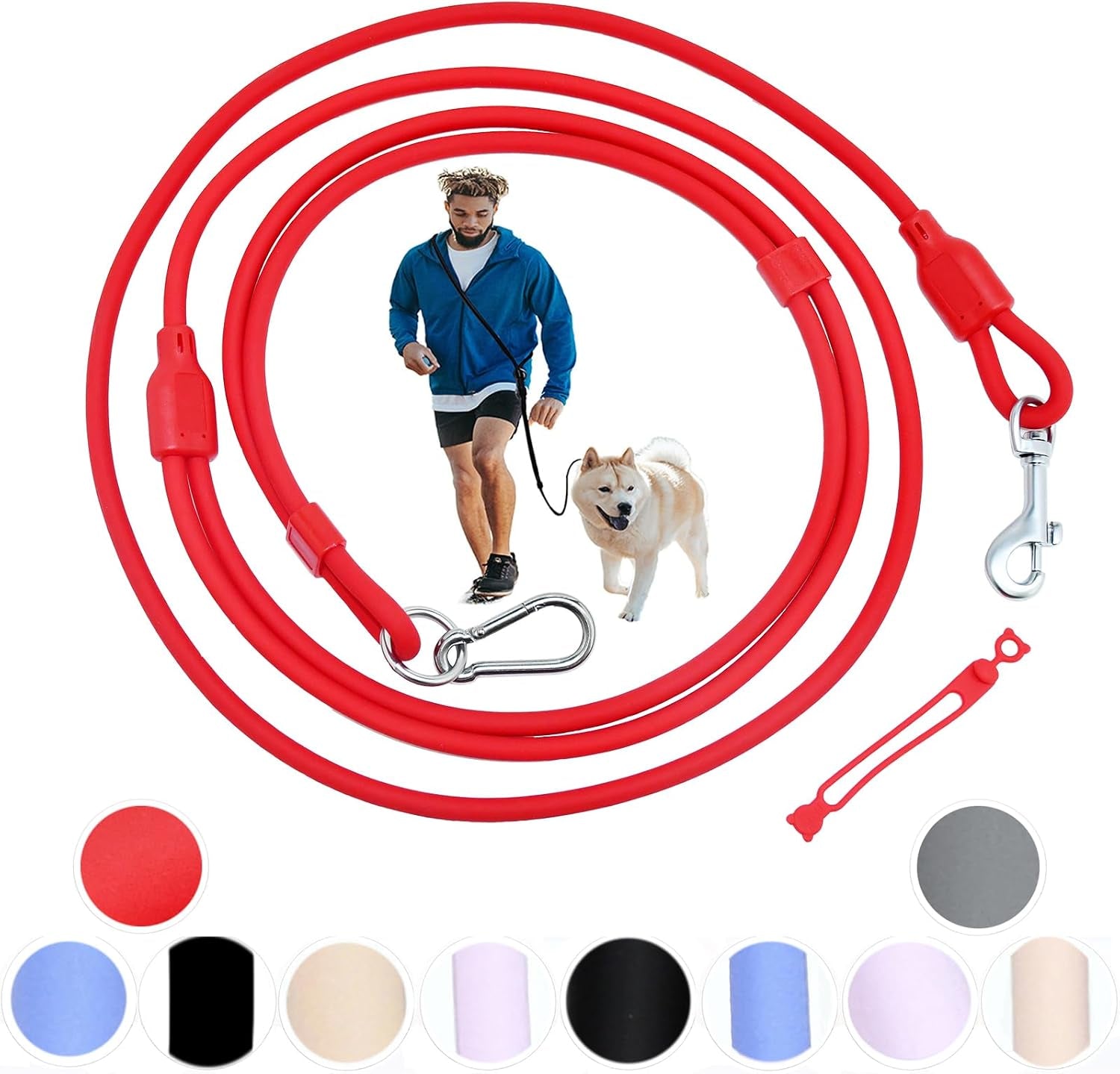 9-in-1-hands-free-dog-leash-crossbody-waist-blue-small-dogs-adjustable-waterproof-no-pull-dog-collar-harness-leash-set-heavy-duty-slip-lead-fits-8-120lbs