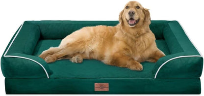 Comfort Expression Orthopedic Dog Bed for Extra Large Dogs with Bolster | Waterproof Dog Couch Bed with Washable Cover & Non-Slip Bottom, Supportive Egg Crate Foam XL Pet Bed, 42X30 Inch196