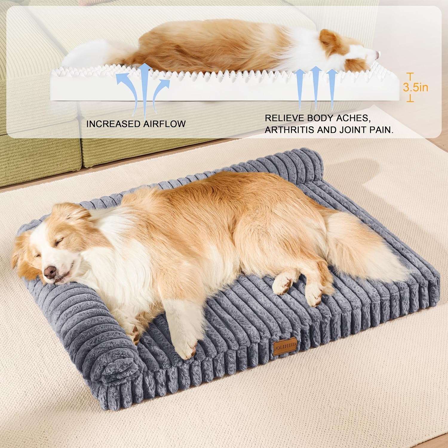 orthopedic-calming-large-dog-bed-pet-sofa-bed-36x24-grey-2-sided-pet-couch-large-sized-dog-soft-egg-crate-foam-dog-mat-waterproof-removable-washable-cover-nonskid-bottom-cat-bed
