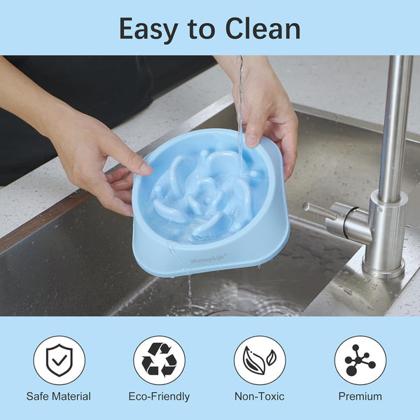 Mateeylife 2-Pack Slow Feeder Dog Bowls, 2 Cups, Dog Puzzle Feeder Bowl | Food-Contact Safe, Dishwasher Safe, Non-Slip Base, Maze Design, for Fast Eaters, for Dogs and Cats, Daily Mealtimes7