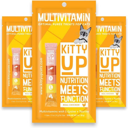 Kitty up Lickable Cat Treats - Real Tuna Puree Squeeze Tube Multivitamins | with Lysine & Taurine, Grain-Free, Wet, for Indoor Cats9