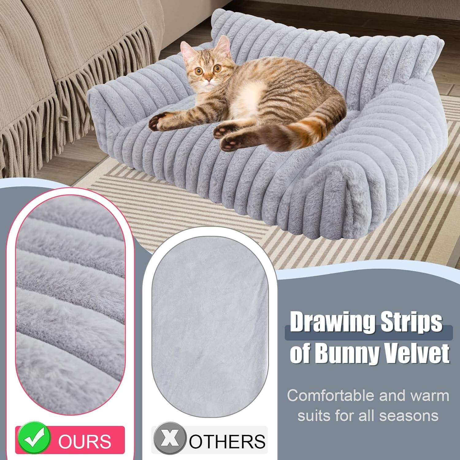 cute-cat-couch-bed-for-indoor-cats-dog-beds-for-small-dogs-couch-s-grey-dog-couch-bed-with-removable-washable-cover-cute-fluffy-pet-sofa-cat-couch-bed-washable-dog-bed-medium-large-size-dog