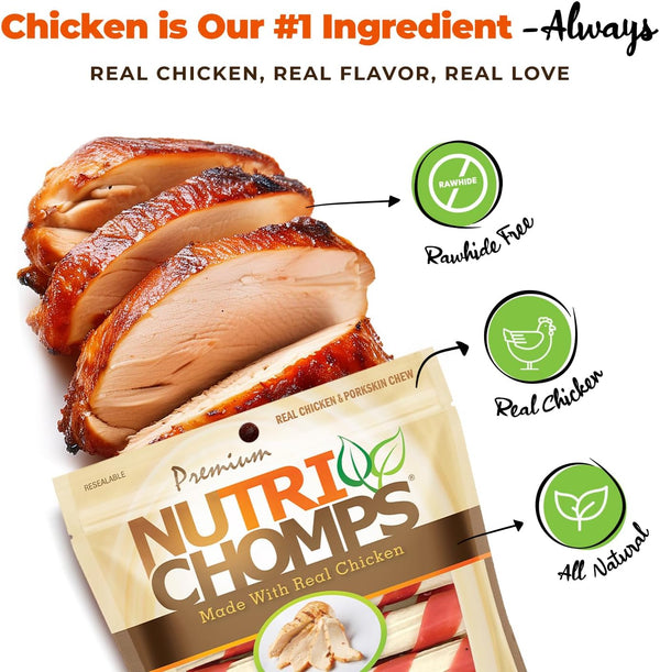Nutrichomps Dog Chews, 6-Inch Twists, Easy to Digest, Long Lasting, Rawhide-Free Dog Treats, 15 Count, Real Chicken Flavor | a Rawhide-Free Chew That'S Gentle and Easy to Digest, Made with the Real, Wholesome Ingredients Dogs Love2