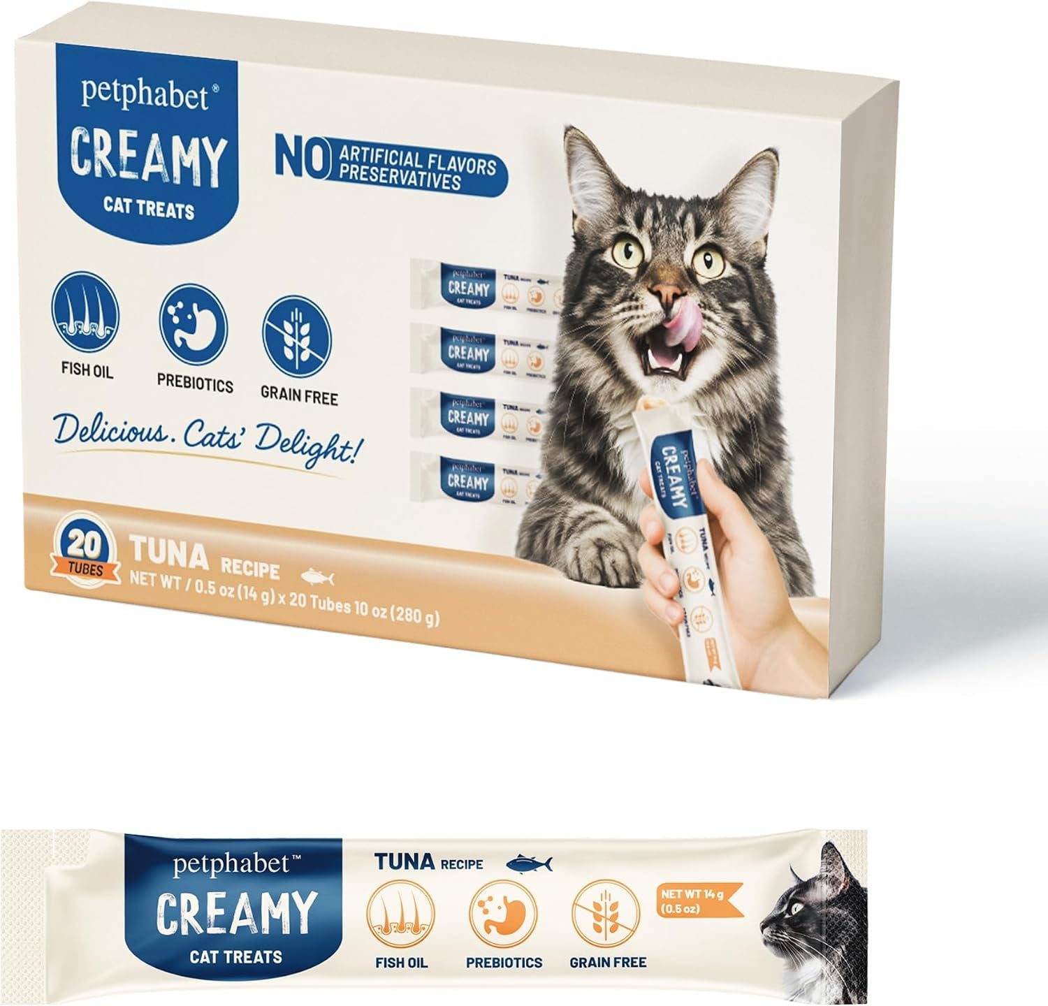 petphabet-lickable-cat-treats-squeeze-4-flavors-variety-pack-20-tubes-creamy-puree-squeezable-wet-skin-coat-health-digestive-care-high-protein-grain-free