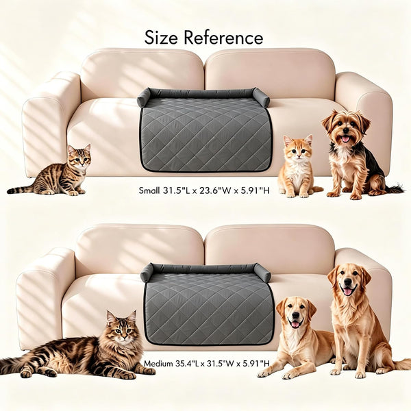 Cooling Dog Couch Bed Mat with Neck and Head Support, Waterproof Washable Pet Sofa Cover for Small Medium Dogs and All Cats, Non-Slip Furniture Protector6