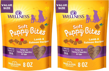 Wellness Soft Puppy Bites Dog Training Treats, Natural, Grain Free, Lamb and Salmon Recipe, 8 Oz Bag10