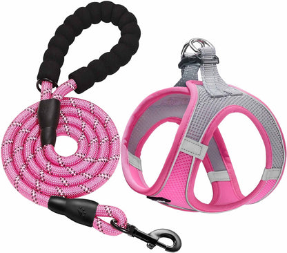 Haapaw Dog Harness with Leash Set, No Pull Adjustable Reflective Step-In Puppy Harness with Thickened Padded Vest for Extra-Small/Small Medium Dogs9